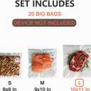 3rd-Gen (10" x 11") 20 PCS Upgraded Reusable High-Seal Bags (Vacuum Sealer Machine Not Included), Compatible with CNAOA Vacuum Sealers