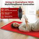 Full Body Red Light Therapy Mat, 2in1 LEDs (660nm& 850nm) Red Light Therapy Blanket, 76.8 x 33.4 Premium Material, Adjustable Timer & Intensity