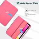 ProCase for iPad (A16) 11th Generation 11 Inch 2025/10th Generation 10.9 Inch 2022 Case with Pencil Holder, Hybrid iPad 11 10 Case with Clear Back, Supports Auto Wake/Sleep -Pink