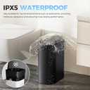 jinligogo 5 Gallon Bathroom Trash Can with Lid, Automatic Motion Sensor Black Trash Can, Touchless Slim Waterproof Garbage Bin for Kitchen, Bedroom, Office, and Bathroom