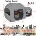 LUCKITTY Portable Cat Playpen, Delivery Room, Enclosure, Postoperative Recovery, House Design for Better Standing, Foldable Pet Tent for Indoor and Outdoor Use, Cat Houses & Condos Dark Gray