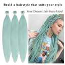 Teal Braiding Hair Pre Stretched Crochet Hypoallergenic Non Toxic Synthetic Hair Extensions for Knotless Braids