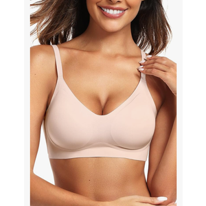Vertvie Womens Seamless Bra No Underwire Comfort Push Up Bras Buttery Soft Wireless Bralette Full Coverage Sport Everyday Bra M
