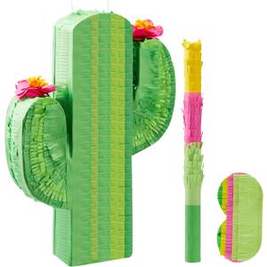 Cinco De Mayo Cactus Pinata for Kids Birthday Party, (16.75x11.25x3 in.) for Fun Fiesta Taco Party Supplies, Luau Event Photo Props, Mexican Theme Decoration, Carnivals Festivals, Taco Tuesday Event