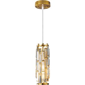 LMQNINE Pendant Lighting Modern Pendant Light, Mini Crystal Chandeliers,Adjustable Pendant Light Fixture for Kitchen Island Dinning Room Bedroom (Gold, 1-Light)