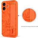 OOK Compatible with iPhone 17 Flower Case with Wrist Strap, Orange Rose Floral TPU Shockproof Protection Slim Cover with Camera Protection for Women Girls, for 6.3inch