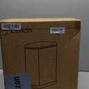 mDesign Small 2.6 Gallon/10 Liter Stainless Steel Metal Step Trash Can Garbage Bin for Bathroom, Bedroom, Office, D-Shape Trashcan with Foot Pedal/Lid, Removable Liner Bucket with Handles, Soft Brass