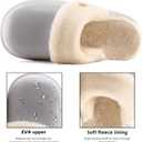 Women's Waterproof Slippers for Outdoor, Non-Slip Fuzzy Fleece Lined Winter Garden Clogs, Indoor Outdoor Comfortable Warm House Shoes (9.5 Wide, Light Grey)