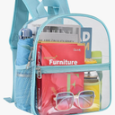 Clear Backpack for Stadium Events 12x12x6 Mini Small Clear Backpack with Front Pocket for Concert Sport Events Work Travel(Blue)