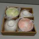 VanEnjoy Set of 4 Japanese Style Ceramic Rice Bowl with Gift Box,Assorted Phum Colors Flowers Pattern Bowls Set,Underglazed Dinnerware,For Dessert Snack Cereal Soup