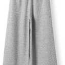 Girls Wide Leg Sweatpants Straight Leg Jogger Sweatpants Kids High Waist Baggy Loose Pants with Drawstring (5-6 Years, Light Grey 2)