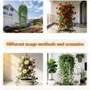 1 Pack Garden Obelisk Trellis for Climbing Plants Outdoor, 6FT Adjustable Metal Plant Support with 3 Decorative Tops, Black Rustproof Trellis for Roses, Tomatoes, Clematis & Vines