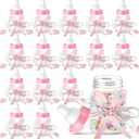Nuenen 48 Pcs Baby Shower Milk Bottles with Ribbon Plastic Bear Candy Bottles Baby Shower Favors Gender Reveal Wedding Birthday Party Decorations(Pink)