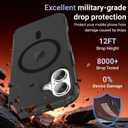 jaroco Magnetic for iPhone 16 Case with Screen Protector, Heavy Duty Protection, Compatible with MagSafe, Military Grade Drop Protection, Translucent Matte Shockproof Phone Cover, Black
