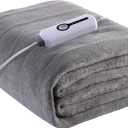 YAKEE Electric Mattress Pad Twin Szie 39''x75'', Soft Colar Fleece with 4 Heating Levels, 10-Hour Auto Shut Off, Fast Heating, Deep Pocket Bed Topper Fit Up to 21", Machine Washable, Grey (Gray)