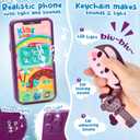 Golray Little Girls Play Purse Toys with Pretend Makeup Kit for Girl 3 4 5 6 Year Old, Sound Phone/Fake Makeup Set/Blue Wallet/Ice Princess Box Winter Christmas Birthday Gift Toddler Kid Toy Age 3-4-7