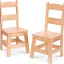 Melissa & Doug Wooden Chairs, Set of 2 - Blonde Furniture for Playroom