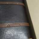 Vintage Style Faux Leather Storage Trunk with Leather Straps and Brass Studs, Dark Brown