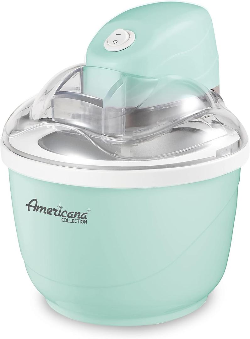 Elite Gourmet Americana Collection Elite EIM520M 1 Quart Automatic Easy Homemade Electric Ice Cream Maker, Frozen Yogurt, Sorbet, Gelato Treat, with Recipes, Mint