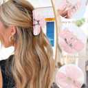 6 PCS Acrylic Hair Claw Clips Nonslip Hair Clips Strong Hold Hair Jaw Clamps Acrylic Duckbill Clips Set for Women and GirlPink+White