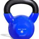 Yes4All Kettlebell, 5-100 LB Vinyl Coated Cast Iron Strength Training Kettlebells for Home Gym Exercises, Fitness, Full Body Workout Equipment, Push Ups, and Grip Strength