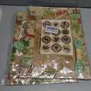 2 x Layninder Christmas Wrapping Paper, 8 Sheets Vintage Kraft Wrapping Paper w/Tags Stickers Rope, Xmas Paper w/Santa Reindeer Merry Christmas, Gift Paper for Holiday (27.6x19.7in, Folded)