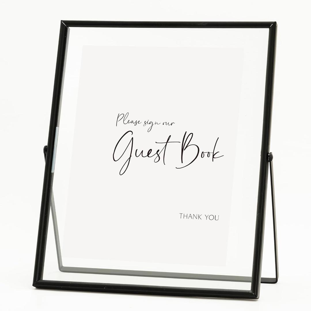 Calculs Black Floating Picture Frame Party Entry Registry In Decorative Sign Welcome Guestbook Signage Dcor Display Photo Holder Table Top Photobooth 10 Inches