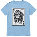 King And Queen Skull - 1/2 Card Hearts Flush Couple Matching T-Shirt, XL