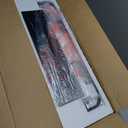 24.7" Natural Oval Alabaster Marble Modern Concise 2 Pack 2 Light Wall Sconce Fixture,Black Finish for Bathroom Bedroom Hallway Bedside Staircase Vanity Mirror