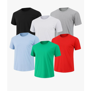 6-Pack Bulk Men’s T-Shirts – Soft Pre-Shrunk Premium Cotton, Short Sleeves, Reinforced Collar, Crew Neck, Casual Fit, XL