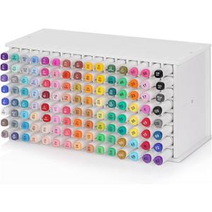 Loghot Marker Storage Organizer Marker Holder 120 Slots Marker Organizer for Desk with Removable Divider Art Marker Rack to Storage Markers (White 120 holes) Loghot Marker Storage Organizer Marker Holder 120 Slots Marker Organizer for Desk with Removable Divider Art Marker Rack to Storage Markers (White 120 holes)