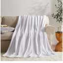 KMUSET Fleece Blanket Twin Size White Lightweight Throw Blanket Super Soft Cozy Microfiber Blanket