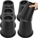 6 Pack 6 Inch Heavy Duty Bed Risers, Round Furniture Riser with Non-Slip Foam Pad, Stackable Couch Lift Riser, Furniture Elevator for Under Bed Storage, College Dorm, Office, Sofa, Table