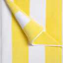 cabanana Large Oversized Beach Towel - 35 x 70 Inch Cotton Pool Towel, Yellow Striped Soft Cabana Swim Towel