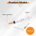 100 Pack 2.5ml/cc Lab Syringes Luer Lock with 25Ga 1 Inch(25mm) Needle, Disposable Individually Wrapped for Scientific Labs, Feeding Small Animals, Dispensing, Applicator, Watering