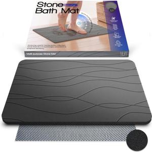 Stone Bath Mat  XL Non-Slip Diatomite Earth Mat for Bathroom or Kitchen  Quick-Drying, Super Absorbent, Eco-Friendly, and Easy to Clean
