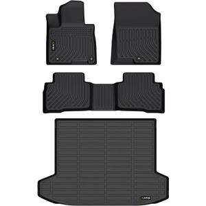 All Weather car Floor Mats & Cargo Liner for Hyundai Tucson Hybrid 2022-2025 (Trunk Area with Subwoofer Model) Custom Fit Full Set Accessories - Black