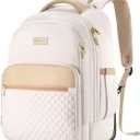 Arcoyard Rolling Backpack For Adults With Wheels, 40L Wheeled Backpack For Women, Travel Roller Backpacks, Carry On Luggage, Rolling Bag, Beige (17-inch)