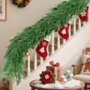 6 x Christmas Norfolk Pine Garlands Soft Bendable Winter Pine Garland Real Touch Artificial Christmas Greenery Garland for Fireplace/Mantle/Table/Window/Stairs/Indoor or Outdoor Xmas Decor (5FT-1PC)