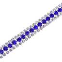 uxcell 2 Yards 3 Rows Rhinestone Chain, 8.5mm Bling Crystal Close Claw Chain Trim for DIY Jewelry, Clothing, Bags, Shoe Decoration (Silver, Sapphire Blue, White)