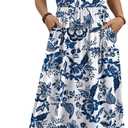 WIHOLL Summer Dresses for Women 2026 Maxi Dresses Long Flowy A Line Sleeveless Sundresses with Pockets, L