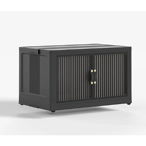 JONZEN 48Qt Stackable Storage Bins with Lid, 12GAL Collapsible Storage Bins with Wheels, Closet Organizer and Storage Drawer, Plastic Clothes Storage Cabinet Containers for Home, 1Pack Black