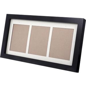 Wooden Picture Frame 3-grid Tabletop Photo Display Frame
Wall Hanging, Black Finish, Simple Appearance for Home Decoration, Display Multiple Photos