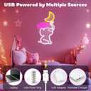 2 x Moonlit Elephant Neon Sign for Wall Decor, Cute Dimmable Animal Neon Lights for Kids' Room or Bedroom, USB Powered LED Sign Christmas, Birthday, and Party Gift for Kids(16.5"x9.3")