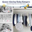 HOUSE DAY 11.4 Inch Baby Hangers 50 Pack - Plastic Kids Hangers Space Saving Thin Profile, Children Closet Organizers with Rotatable Hook of 360°, Heavy Duty for Toddler Clothes Nursery - Gray