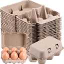 Half Dozen Vintage Egg Cartons 25 Pack, Blank Natural Pulp 6 Count Carton for Chicken Eggs Reusable, Storage Tray Strong for Holds Up to Six 6 Egg Cardboard Paper Holder Container for Refrigerator
