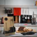 Electric Carving Knife Set with 2 Stainless Steel Blades, Comfort Grip Handle and Wood Storage Block For Slicing Bread, Meat, Etc By Classic Cuisine, Silver