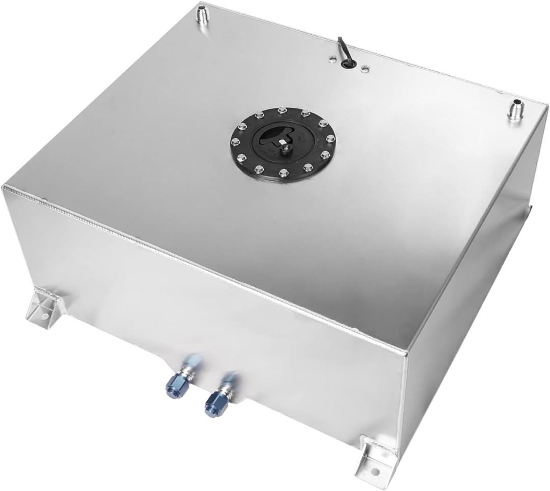 20 Gallon Fuel Cell Aluminum Polished with Cap Level Sender Silver