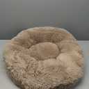Bedsure Calming Dog Bed for Small Dogs - Donut Washable Small Puppy Bed, 23 inches Anti-Slip Round Fluffy Plush Faux Fur Large Cat Bed, Fits up to 25 lbs Pets, Camel