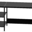 MINOSYS Computer Desk - 47” Gaming Desk, Home Office Desk with Storage, Small Table with Monitor Stand, Storage Space-Savor, Modern Table, Black
